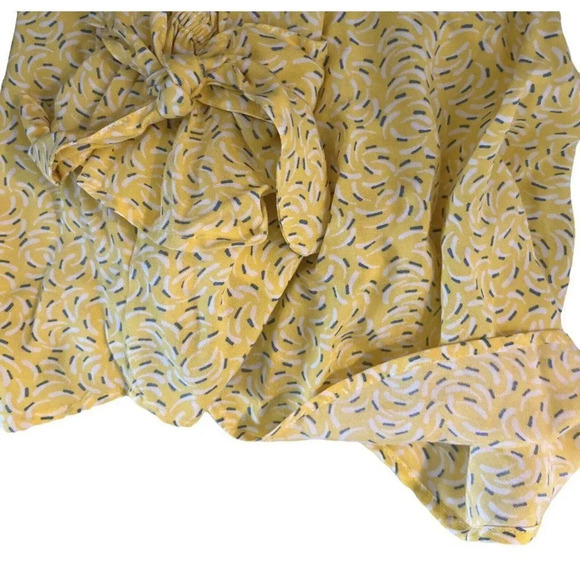 Maeve Anthropologie Size 0 Blithe Yellow Printed Button Down Blouse Top - Picture 5 of 11